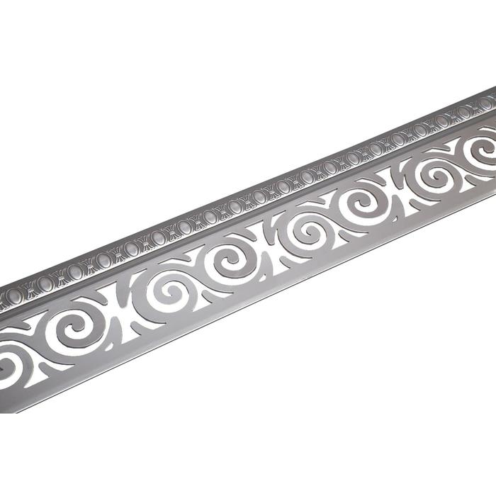 Планка для карниза «Завиток», высота 7 см, длина 25 м, цвет серебро