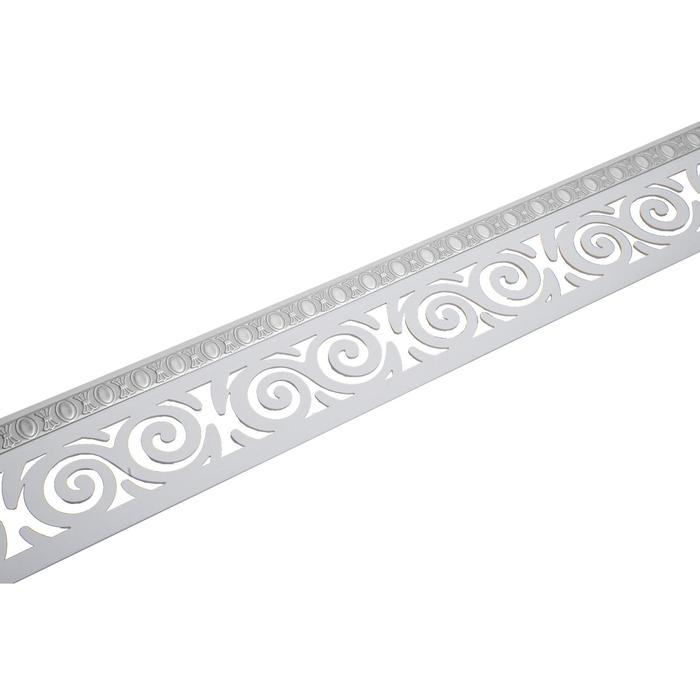 Планка для карниза «Завиток», высота 7 см, длина 25 м, цвет серебро, белый
