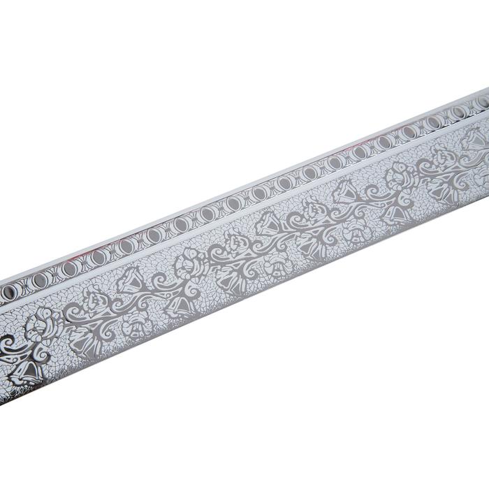 Планка для карниза «Кружево», высота 7 см, длина 25 м, цвет серебро, белый