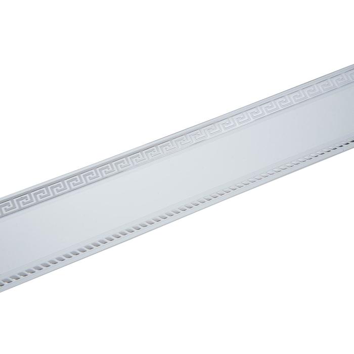 Планка для карниза «Меандр», высота 7 см, длина 25 м, цвет серебро, белый
