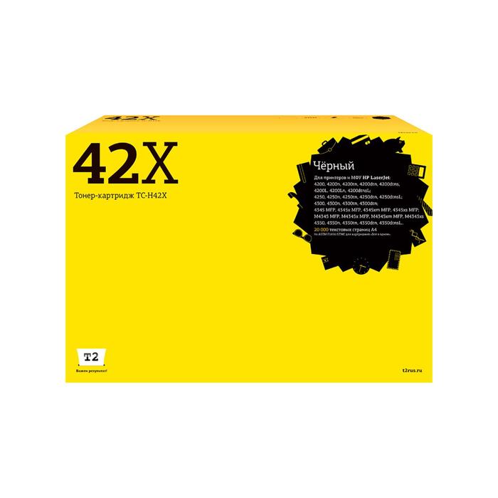 Лазерный картридж T2 TC-H42X (Q5942X/4942X/42X/LaserJet) для принтеров HP, черный - Фото 1