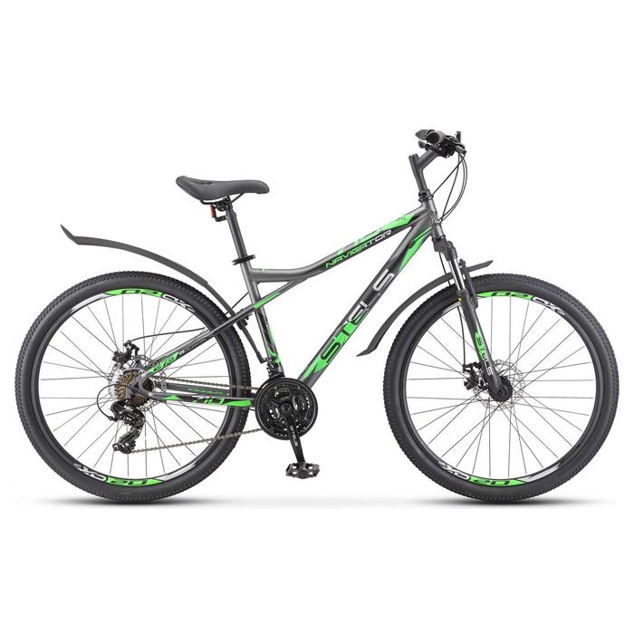 Велосипед 27.5" Stels Navigator-710 MD V020, цвет антрацитовый/зелёный/чёрный, р. 16