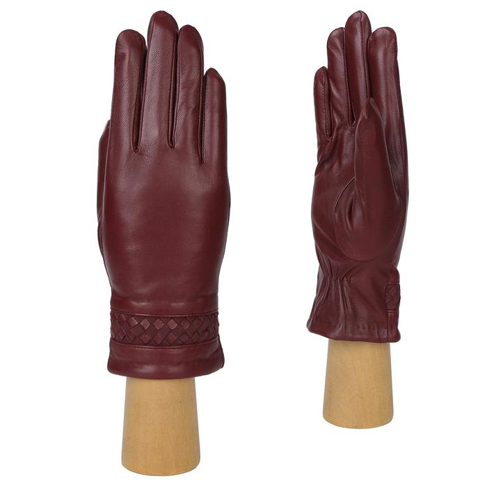 Перчатки женские натуральная кожа (Размер 7.5) бордовый - Фото 1