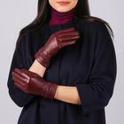 Перчатки женские натуральная кожа (Размер 7.5) бордовый - Фото 3