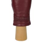 Перчатки женские натуральная кожа (Размер 7.5) бордовый - Фото 5