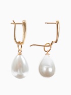Серьги с жемчугом «Грейс» пухлая капля, цвет белый в золоте  (артикул 6629684)  большой выбор товаров оптом и в розницу по низким ценам с доставкой