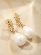 Серьги с жемчугом «Грейс» пухлая капля, цвет белый в золоте  (артикул 6629684)  большой выбор товаров оптом и в розницу по низким ценам с доставкой