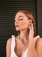 Серьги с жемчугом "Грейс" пухлая капля, цвет белый в золоте - фото 809497728