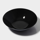 Миска Доляна «Блэк», 380 мл, 18.5×5 см, стекло, чёрная - Фото 3