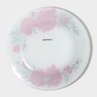 Тарелка Доляна «Пионы», d=20 см, стекло, белая - Фото 4