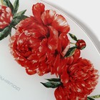 Тарелка Доляна «Пионы», d=20 см, стекло, белая - Фото 5