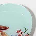 Блюдо стеклянное овальное Доляна «Кролик», овальное, 24,5×15 см - фото 9536900