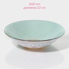 Тарелки Доляна «Кролик», 19 предметов: 6 десертных тарелок, 6 обеденных тарелок, 6 мисок, салатник, стекло, голубые - Фото 7