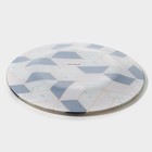 Тарелка Доляна «Розовый мрамор», d=23 см, стекло - Фото 4