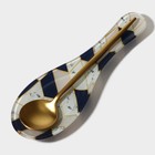 Подставка под ложку Доляна «Розовый мрамор», 23.5×8.3×1.5 см, стеклоㅤ - Фото 6