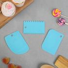 Шпатели кондитерские, набор «Море» 11,5×8 см, 11.2×6.5 см, 10×7 см, 3 шт - Фото 2