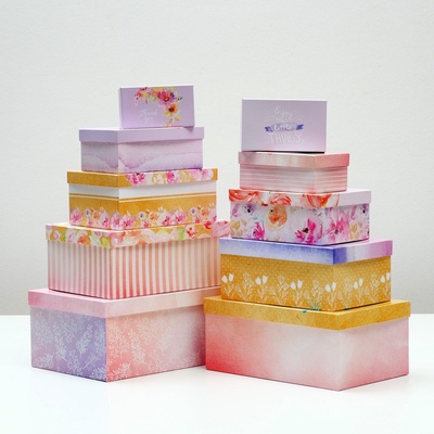 Набор подарочных коробок 10 в 1 «Цветы», 30.5×20×13 - 12×6.5×4 см