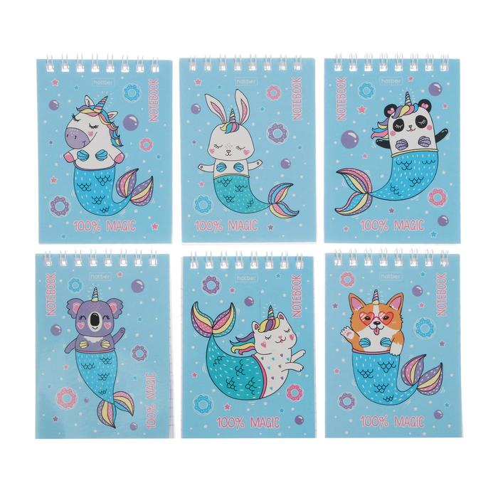 Блокнотик А7, 60 листов в клетку, на гребне «Это волшебство», обложка мелованный картон, тонированный блок, МИКС - Фото 1