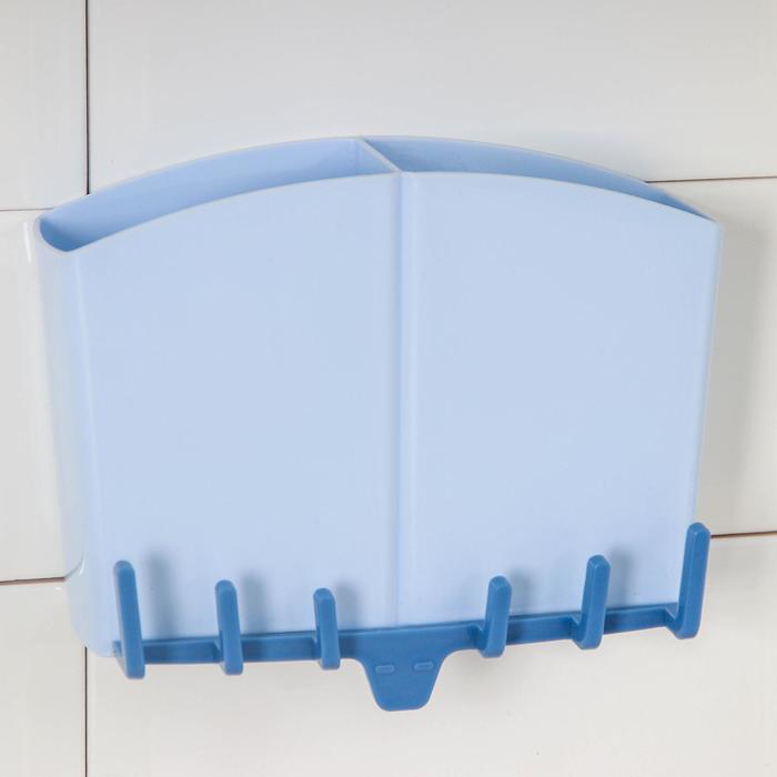 Держатель для ванных и кухонных принадлежностей на липучке, 17×7×12 см, цвет МИКС - фото 1888078049