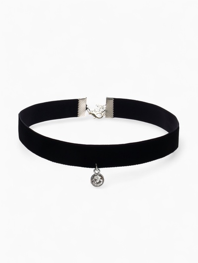 Чокер «Стразинка» круг в огранке, цвет белый в серебре, 33 см