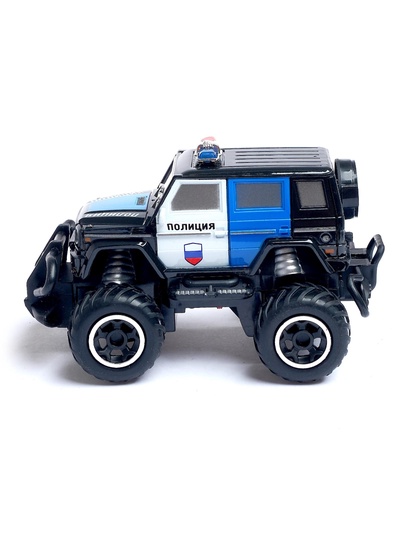 Машинка на пульте управления «Джип. Полиция», работает от батареек, цвет чёрный