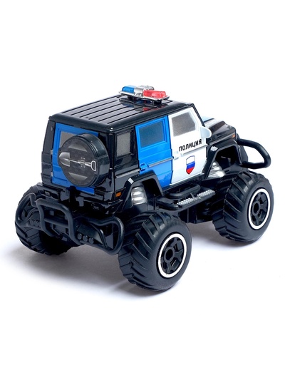 Машинка на пульте управления «Джип. Полиция», работает от батареек, цвет чёрный