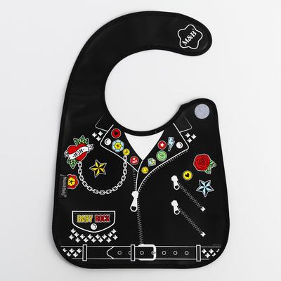 Нагрудник для кормления M&B «Rock star» непромокаемый на липучке, с карманом