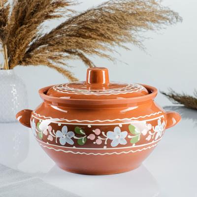 Жаровня Кунгурская керамика, 3 л, керамика, коричневая