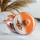 Жаровня Кунгурская керамика, с росписью, 3 л, коричневая - Фото 2