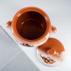 Жаровня Кунгурская керамика, с росписью, 3 л, коричневая - Фото 3