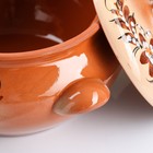 Жаровня Кунгурская керамика, с росписью, 3 л, коричневая - Фото 6