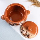 Жаровня Кунгурская керамика, с росписью, 3 л, коричневая - Фото 7