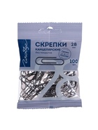 Скрепки канцелярские GLOBUS, 28 мм, 100 шт., без покрытия, флоу-пак - Фото 2
