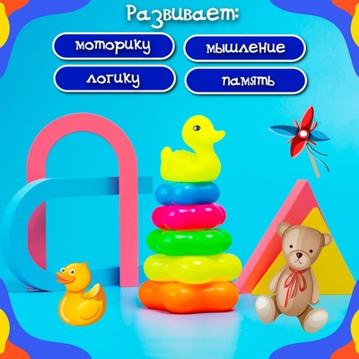 Пирамидка «Уточка», 5 колец
