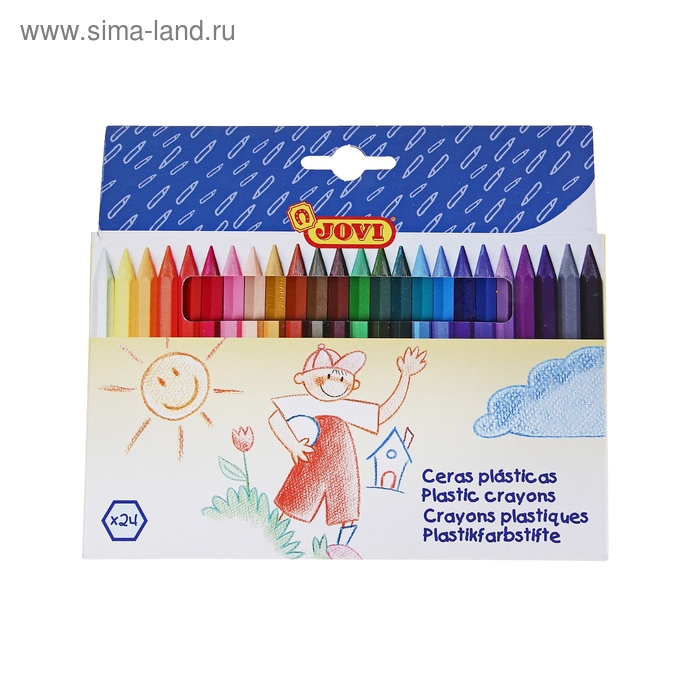 Набор цветных пластиковых карандашей, 24 цвета - Фото 1