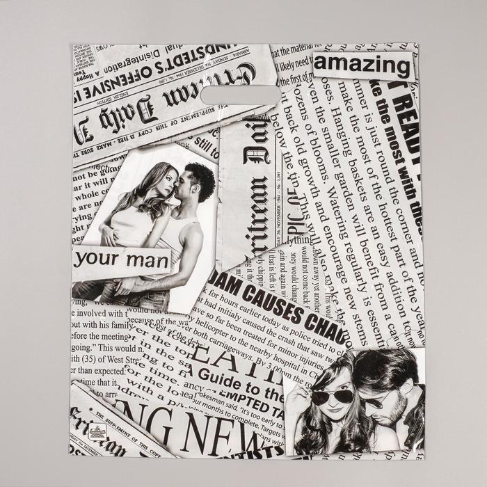 Пакет "Газетный микс" полиэтиленовый, с вырубной ручкой, 38 х 45 см, 60 мкм - Фото 1