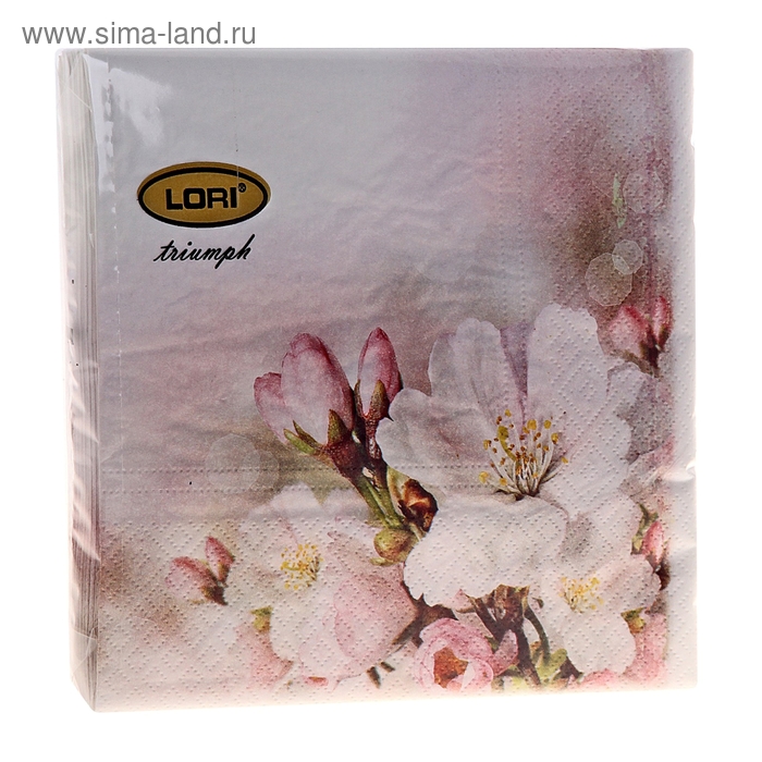 Салфетки бумажные Лори Триумф 56612 3-х слойные 33*33 (упак - 20 шт) - Фото 1