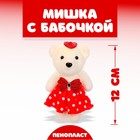 Игрушка из пенопласта «Мишка с бабочкой», цвета МИКС 5471686 - фото 3452426