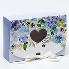 Подарочная коробка сборная с окном "Лиловые цветы", 16,5 х 11, 5 х 5 см - фото 318486151