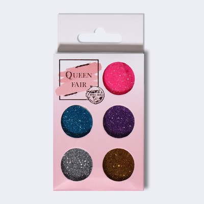 Блёстки для декора, мелкие, набор 6 баночек, цвет МИКС