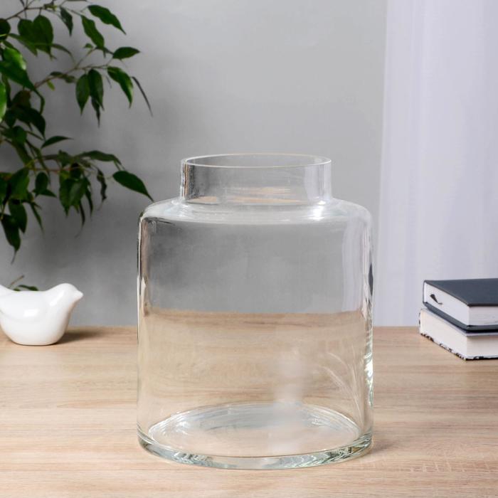 Ваза «Дэни», 3.1 л, d=9.5 см, 14.5×20 см, стекло, прозрачная - Фото 1