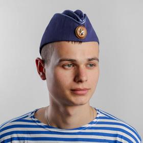 Пилотка ВВС, с кокардой, с термонаклейкой, синяя, р. 56