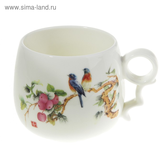 Кружка керамическая «Птицы и слива», 350 мл - Фото 1