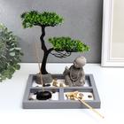 Японский сад камней настольный «Дзен. Маленький Будда у дерева в саду», с набором аксессуаров, 22.5×20×19.8 см - Фото 1