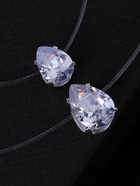 Кулон на леске «Двойная слеза», белый в серебре, 40 см - Фото 4