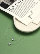 Кулон на леске «Двойная слеза», белый в серебре, 40 см - Фото 5