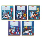 Тетрадь 12 листов в клетку "Акула-сёрфер", обложка мелованный картон, блок офсет, МИКС - фото 320651861