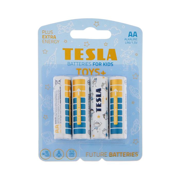 Батарейка алкалиновая Tesla Toys Boy, AA, LR6-4BL, 1.5В, блистер, 4 шт. - Фото 1