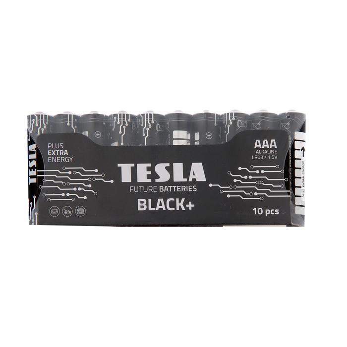Батарейка алкалиновая Tesla Black, AAA, LR03-10BL, 1.5В, блистер, 10 шт. - Фото 1