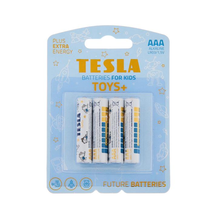Батарейка алкалиновая Tesla Toys Boy, AAA, LR03-4BL, 1.5В, блистер, 4 шт. - Фото 1